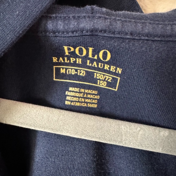 Polo by Ralph Lauren Boys Navy Zip-Up Hoodie with Red Emblem - Picture 3 of 4
